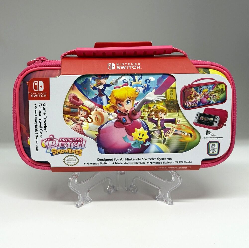 Game Traveler Princess Peach Showtime Hard Shell Switch Travel Case Pink PPST100